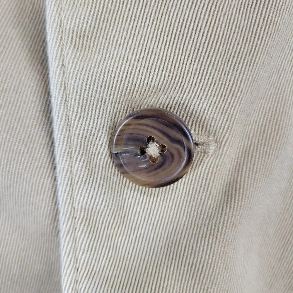 Vintage Polo Ralph Lauren 3 Button Blazer Jacket Mens 42R Khaki Tan Cotton Twill - Picture 13 of 16